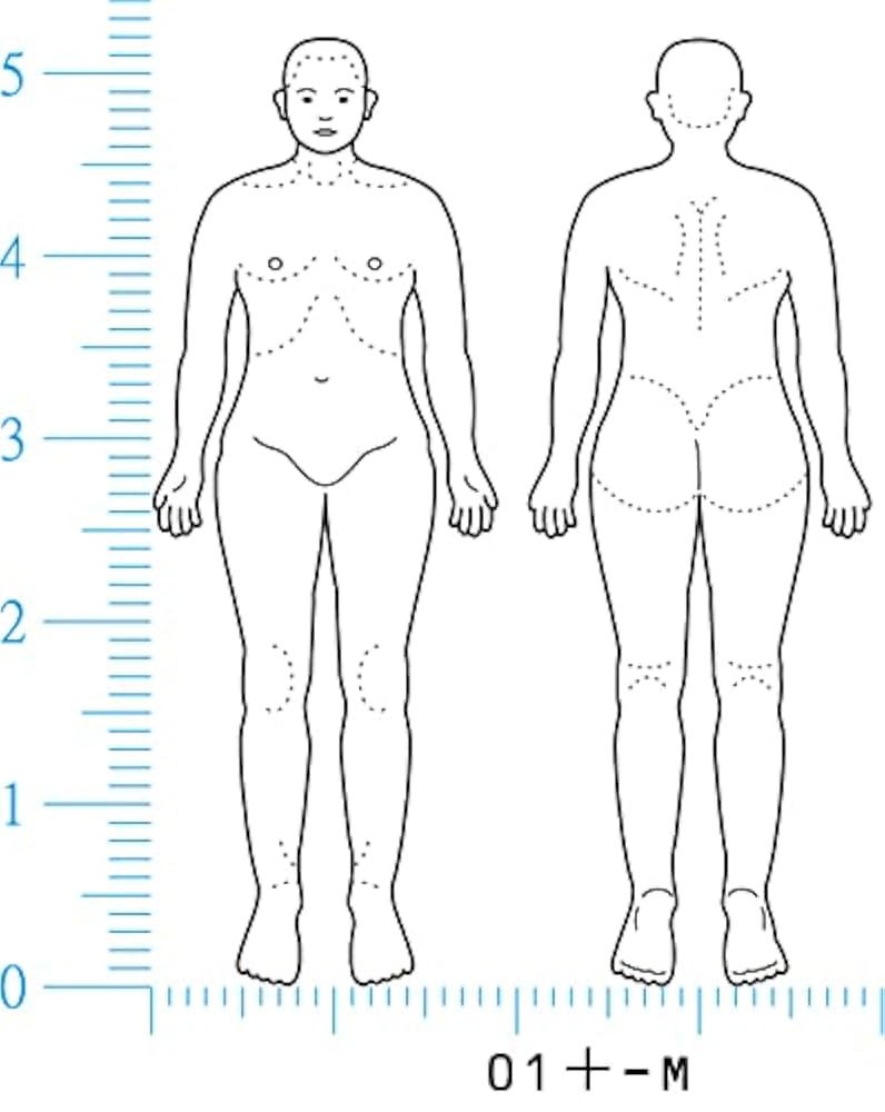 Amazon.co.jp: 人体図ゴム印 全身図対-M 001002 医療用または